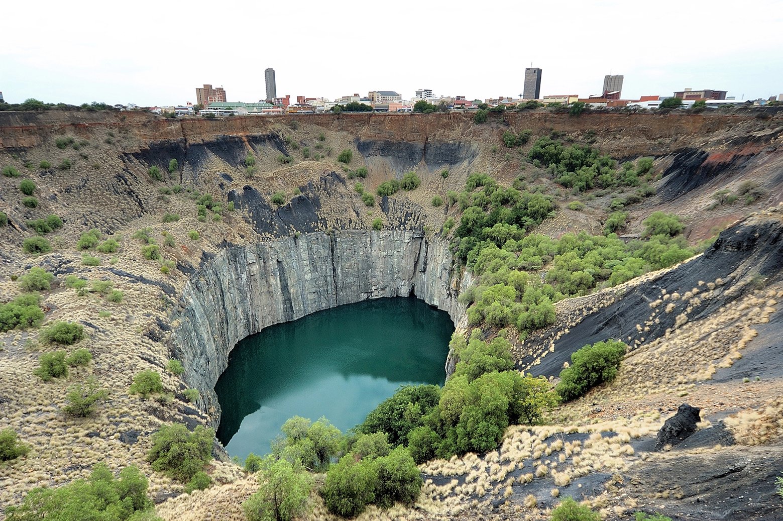 The Big Hole, Kimberley, South Africa, a diamond mine dug entirely by hand. Operations at the mine ceased in 1914.